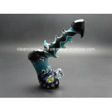 Factory Wholesale Heady Colored Glass Bubbler Glass Pipe Hand Pipe 15.5cm